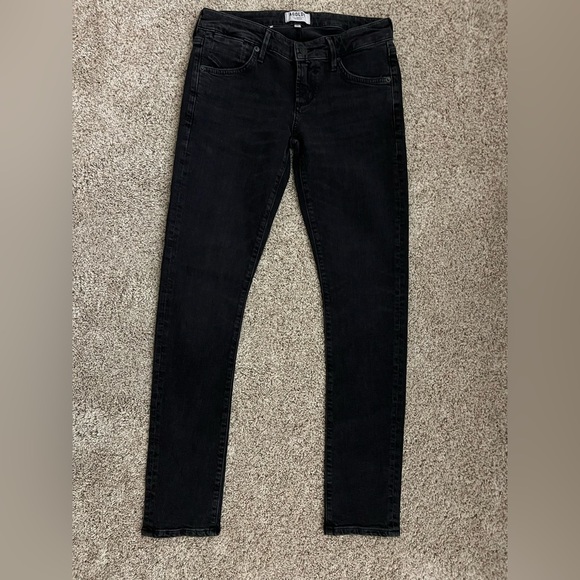 AGOLDE Chloe Low Rise Slim Jean Sz 25 Chelsea Washed Black - Picture 2 of 11